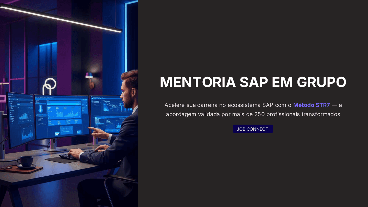 Mentoria SAP em Grupo: Conheça o Programa Exclusivo da JOBConnect para Profissionais SAP