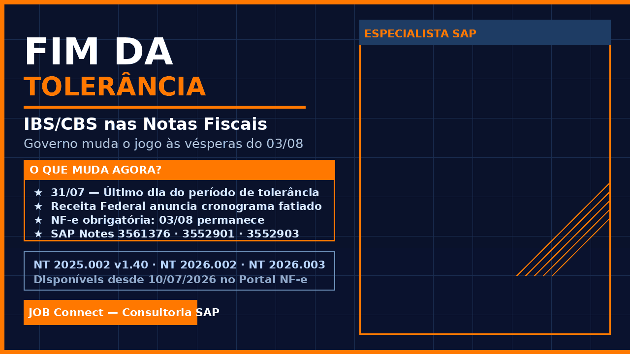 Fim da Tolerância IBS/CBS: Governo Muda o Jogo às Vésperas do 03/08 — O que o SAP Precisa Agora